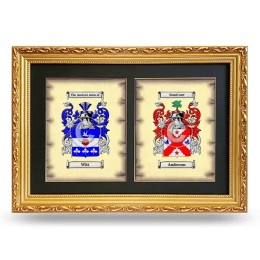 Double Coat of Arms Framed - Gold