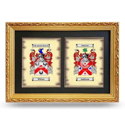 Double Coat of Arms Framed - Gold