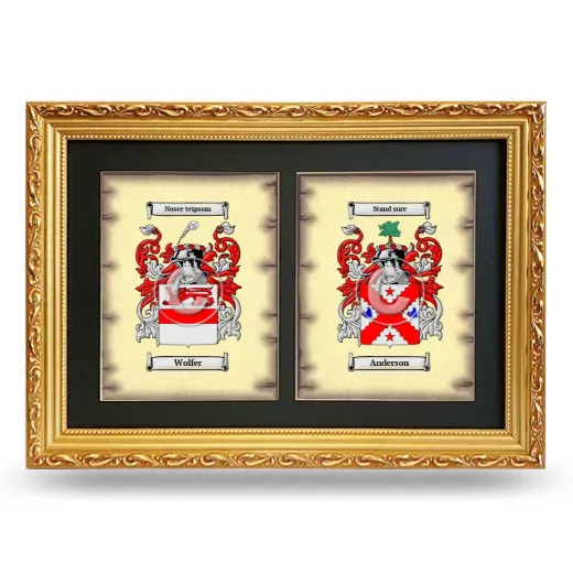 Double Coat of Arms Framed - Gold