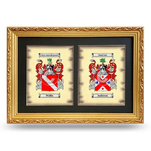 Double Coat of Arms Framed - Gold