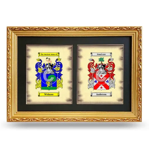 Double Coat of Arms Framed - Gold