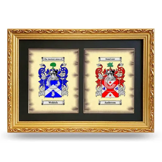 Double Coat of Arms Framed - Gold