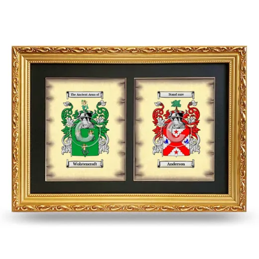Double Coat of Arms Framed - Gold