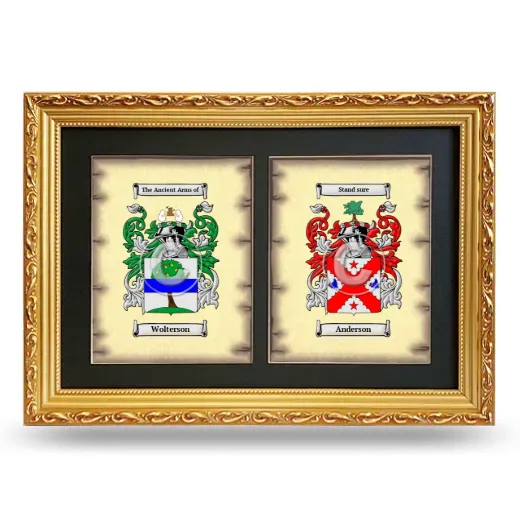 Double Coat of Arms Framed - Gold