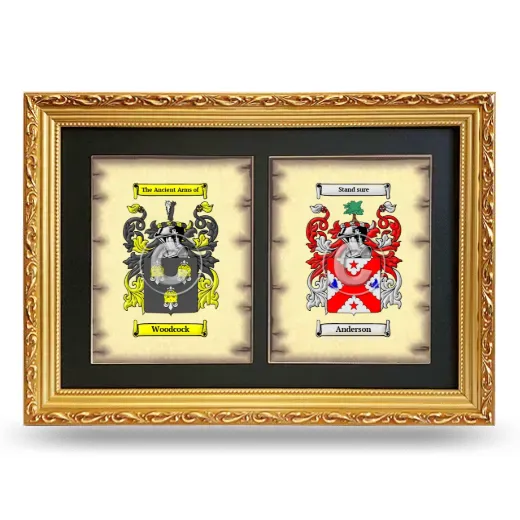 Double Coat of Arms Framed - Gold