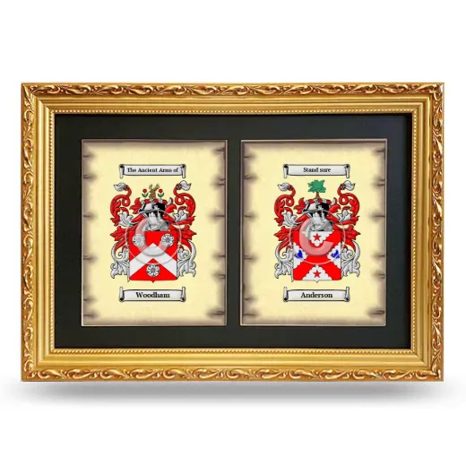 Double Coat of Arms Framed - Gold