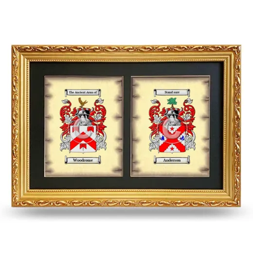 Double Coat of Arms Framed - Gold