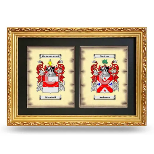 Double Coat of Arms Framed - Gold