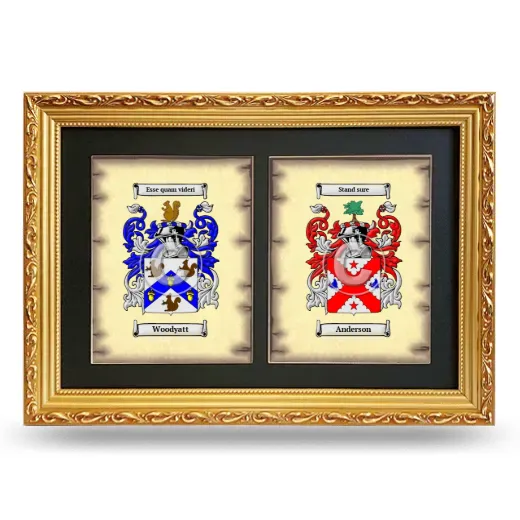Double Coat of Arms Framed - Gold