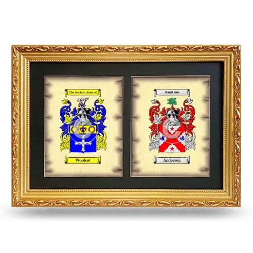Double Coat of Arms Framed - Gold