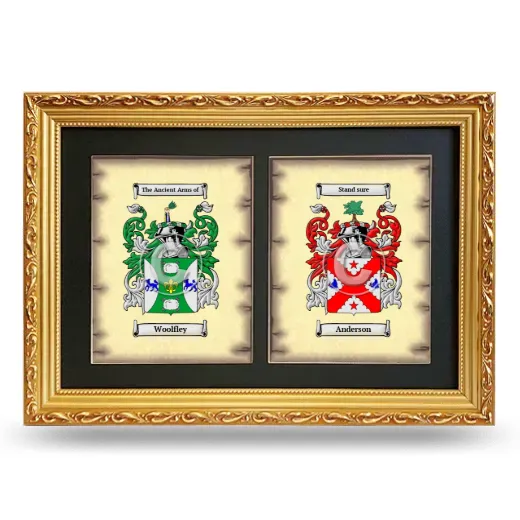 Double Coat of Arms Framed - Gold