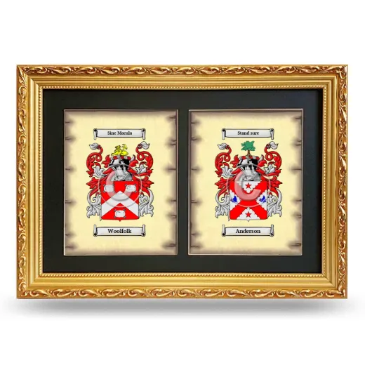 Double Coat of Arms Framed - Gold