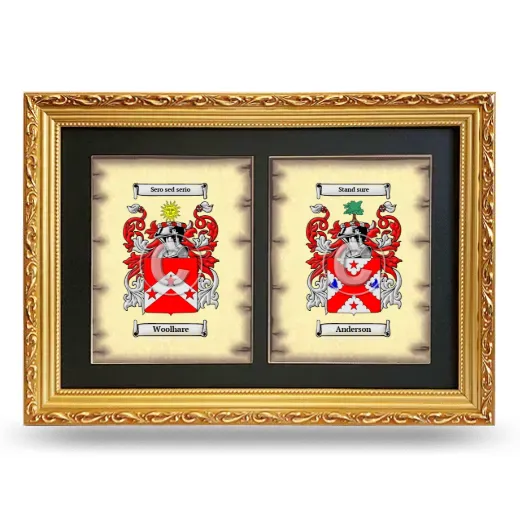 Double Coat of Arms Framed - Gold