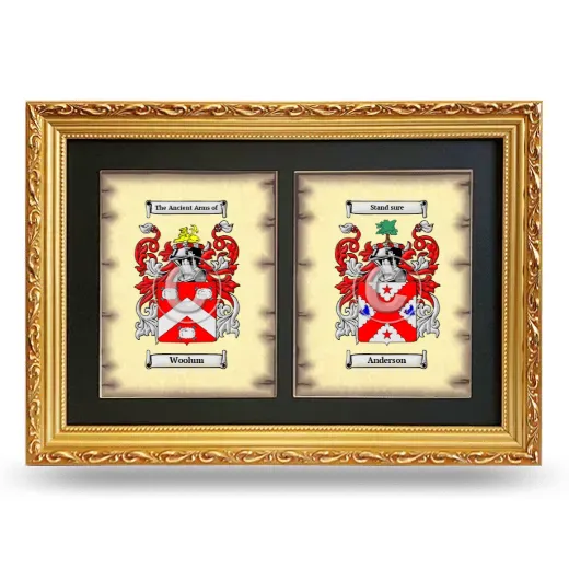 Double Coat of Arms Framed - Gold