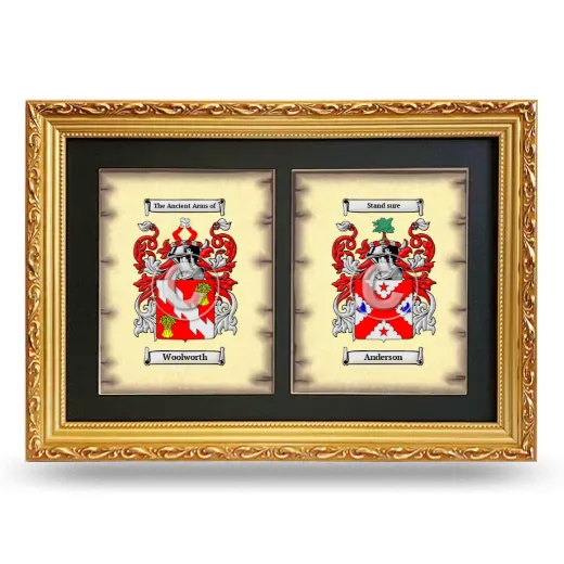 Double Coat of Arms Framed - Gold