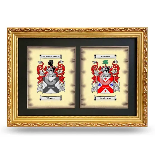 Double Coat of Arms Framed - Gold