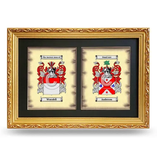 Double Coat of Arms Framed - Gold