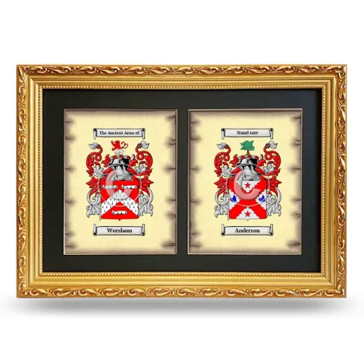 Double Coat of Arms Framed - Gold