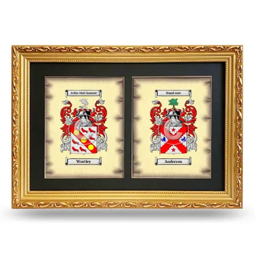 Double Coat of Arms Framed - Gold