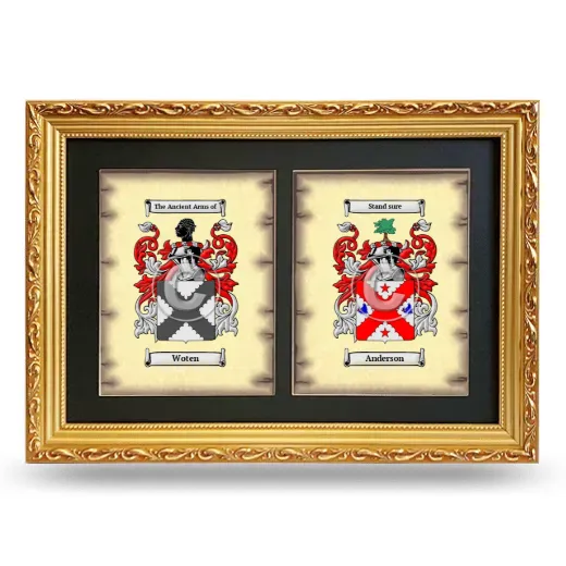 Double Coat of Arms Framed - Gold