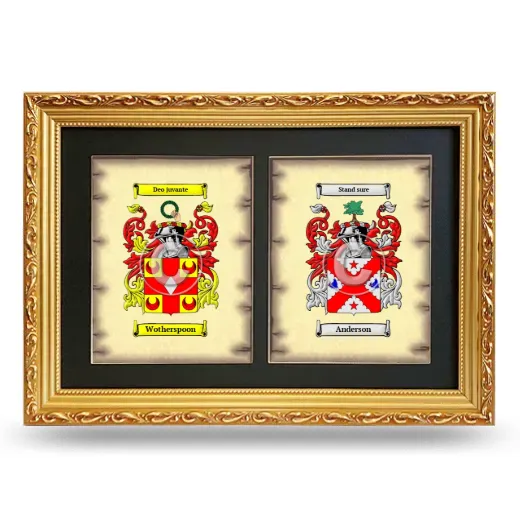 Double Coat of Arms Framed - Gold