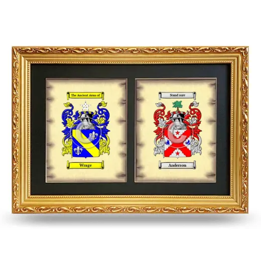 Double Coat of Arms Framed - Gold