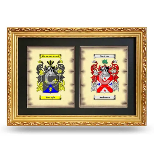Double Coat of Arms Framed - Gold