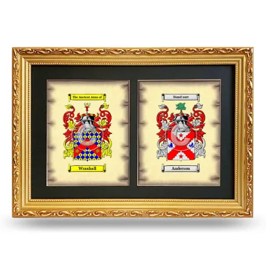 Double Coat of Arms Framed - Gold