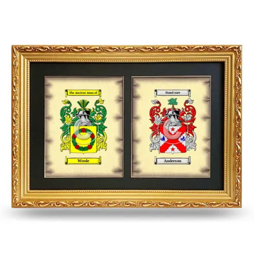 Double Coat of Arms Framed - Gold