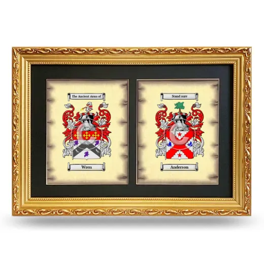 Double Coat of Arms Framed - Gold