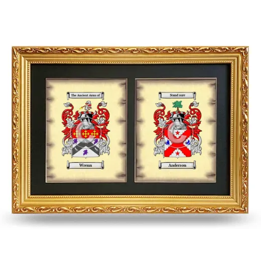 Double Coat of Arms Framed - Gold