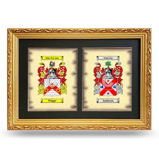 Double Coat of Arms Framed - Gold