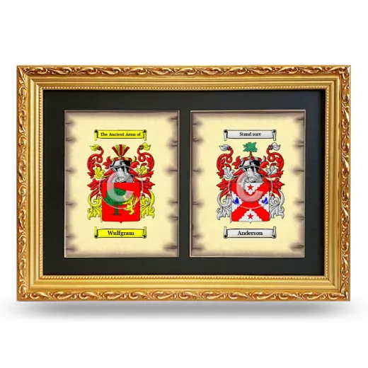 Double Coat of Arms Framed - Gold