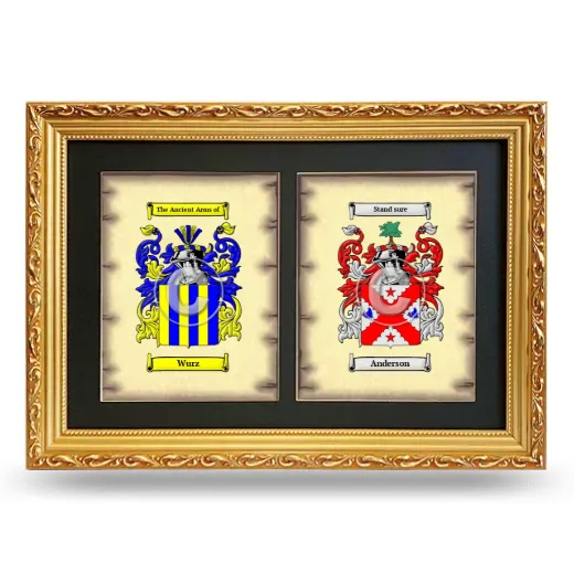 Double Coat of Arms Framed - Gold
