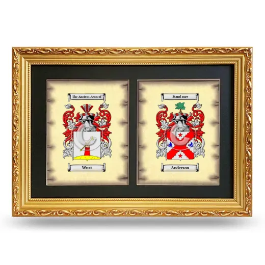 Double Coat of Arms Framed - Gold