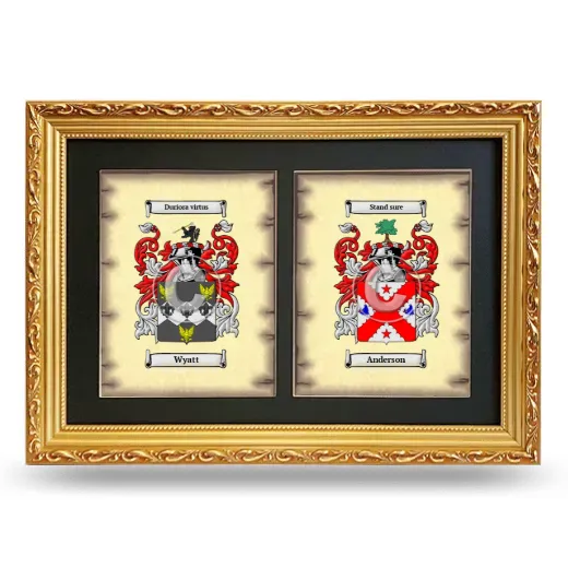 Double Coat of Arms Framed - Gold
