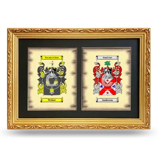 Double Coat of Arms Framed - Gold