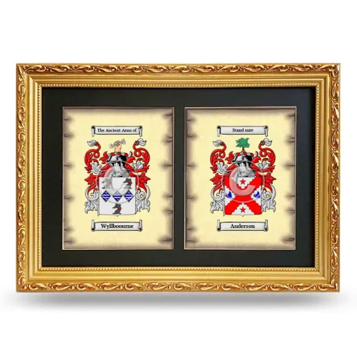 Double Coat of Arms Framed - Gold