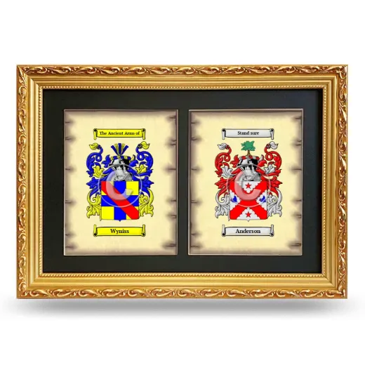 Double Coat of Arms Framed - Gold