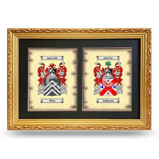 Double Coat of Arms Framed - Gold