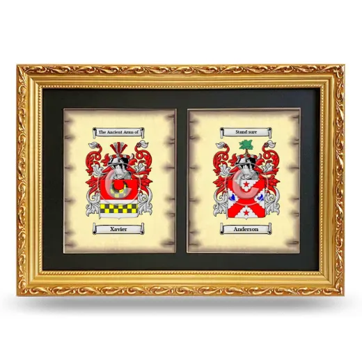 Double Coat of Arms Framed - Gold