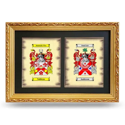 Double Coat of Arms Framed - Gold
