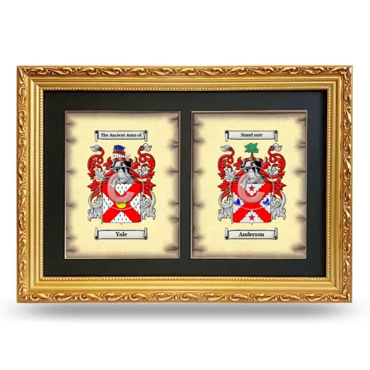 Double Coat of Arms Framed - Gold