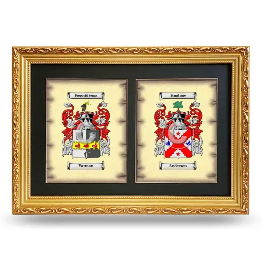 Double Coat of Arms Framed - Gold