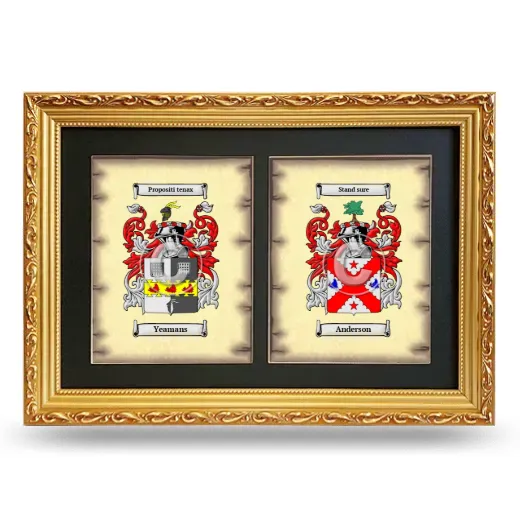 Double Coat of Arms Framed - Gold