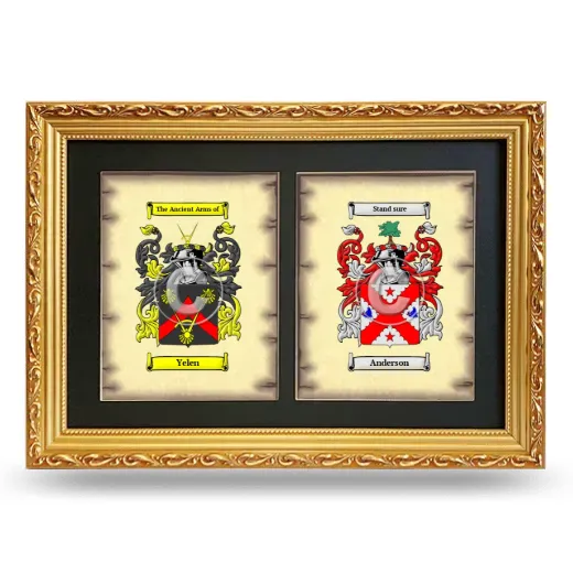 Double Coat of Arms Framed - Gold