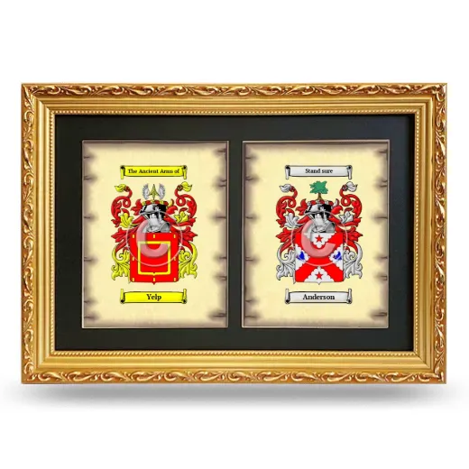 Double Coat of Arms Framed - Gold