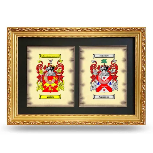 Double Coat of Arms Framed - Gold