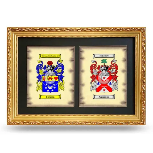 Double Coat of Arms Framed - Gold