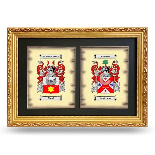 Double Coat of Arms Framed - Gold